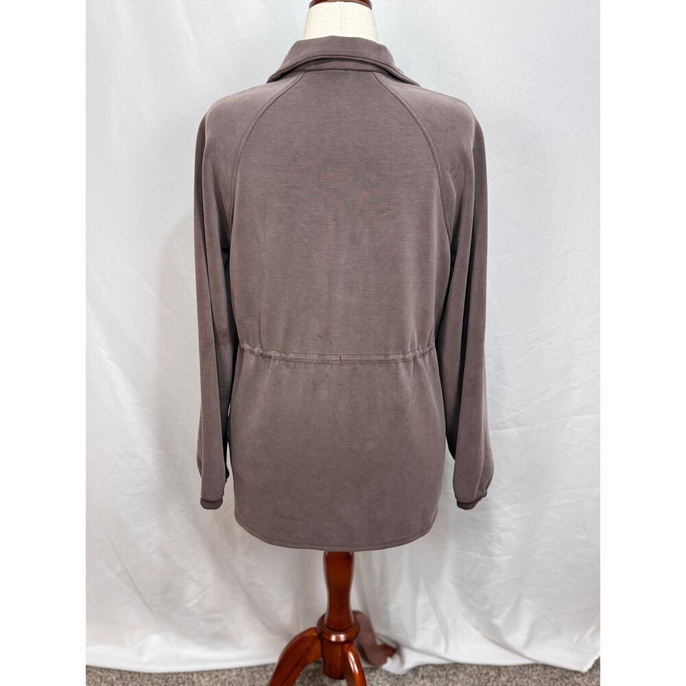 Lululemon Softstreme Cinch Waist full zip jacket Espresso light brown Sz M - Picture 7 of 11